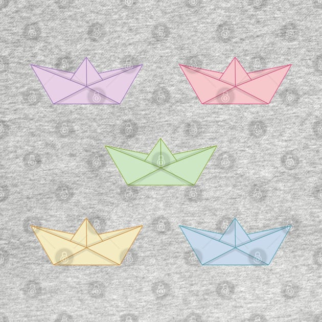 Pastel paper boats set by Nikamii